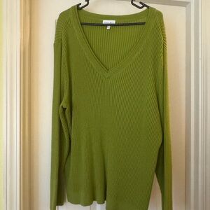 Fashion Bug Green V-Neck Sweater